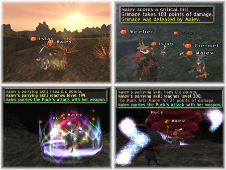 Ciermel, Istari, Maiev, Weeber, Parrying Skillup, Lovely Sunset in Vanadiel, FFXI Taru of Fenrir Server, Romance